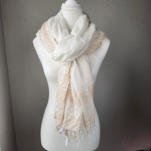 CLUB MONOCO 100% Modal Neutral White Beige Large Scarf